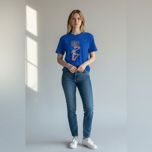 Pride and Proud Unisex T Shirt Small Blue NWT Soft Cotton Graphic Tee